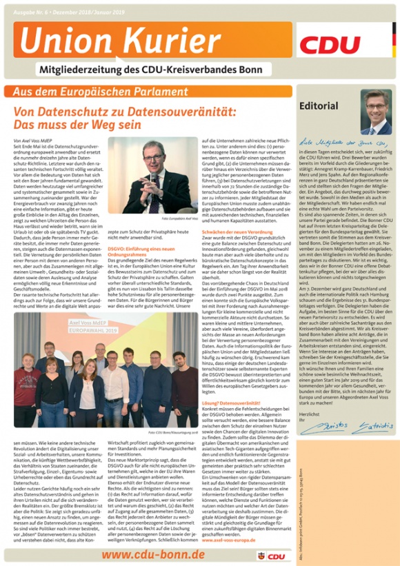 UnionKurier: Ausgabe Dezember-Januar 2019